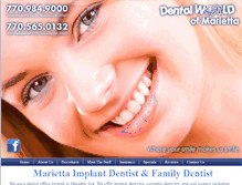 Tablet Screenshot of dentalworldofmarietta.com